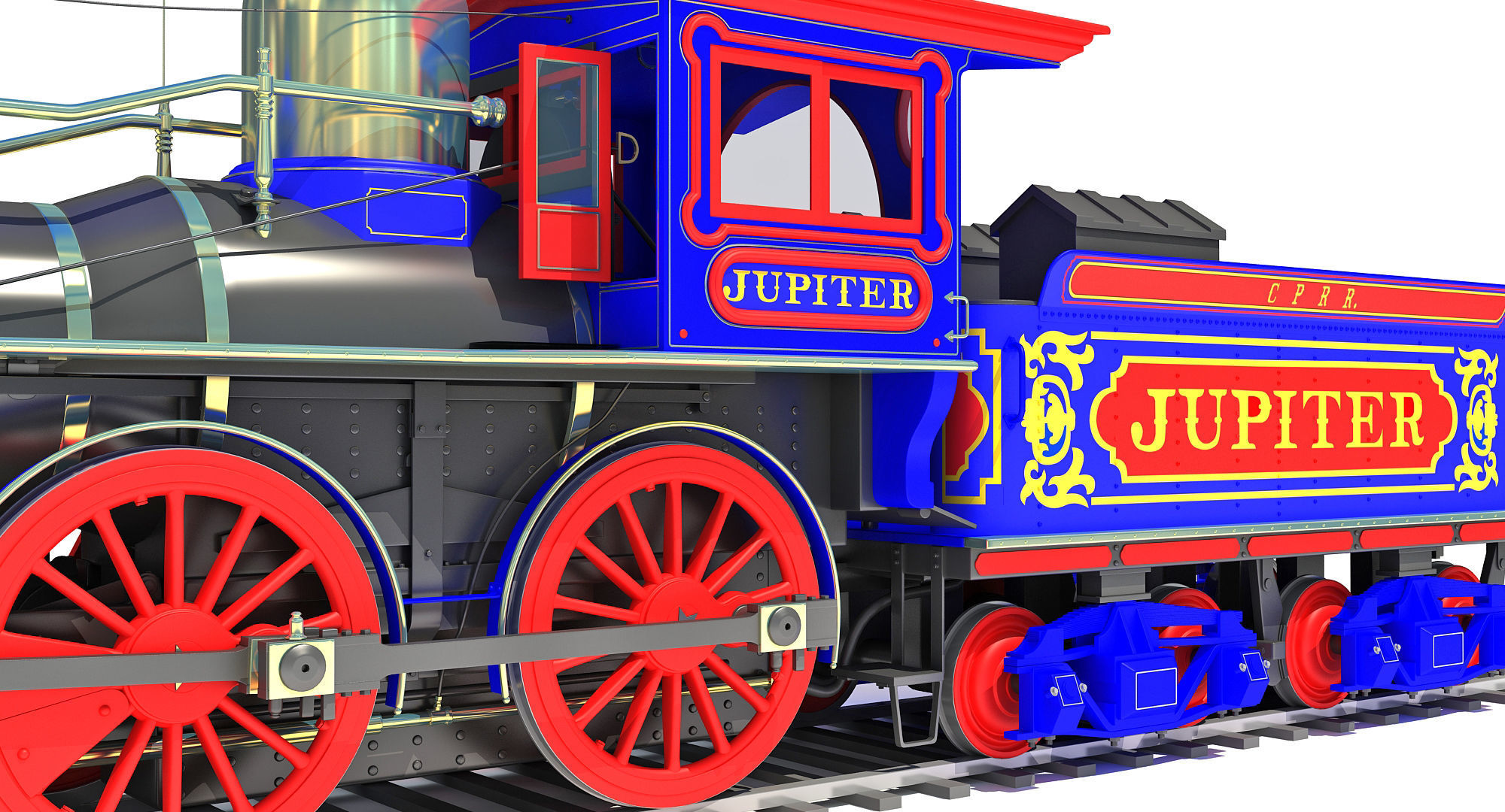 Jupiter Steam Locomotive  3D model_13