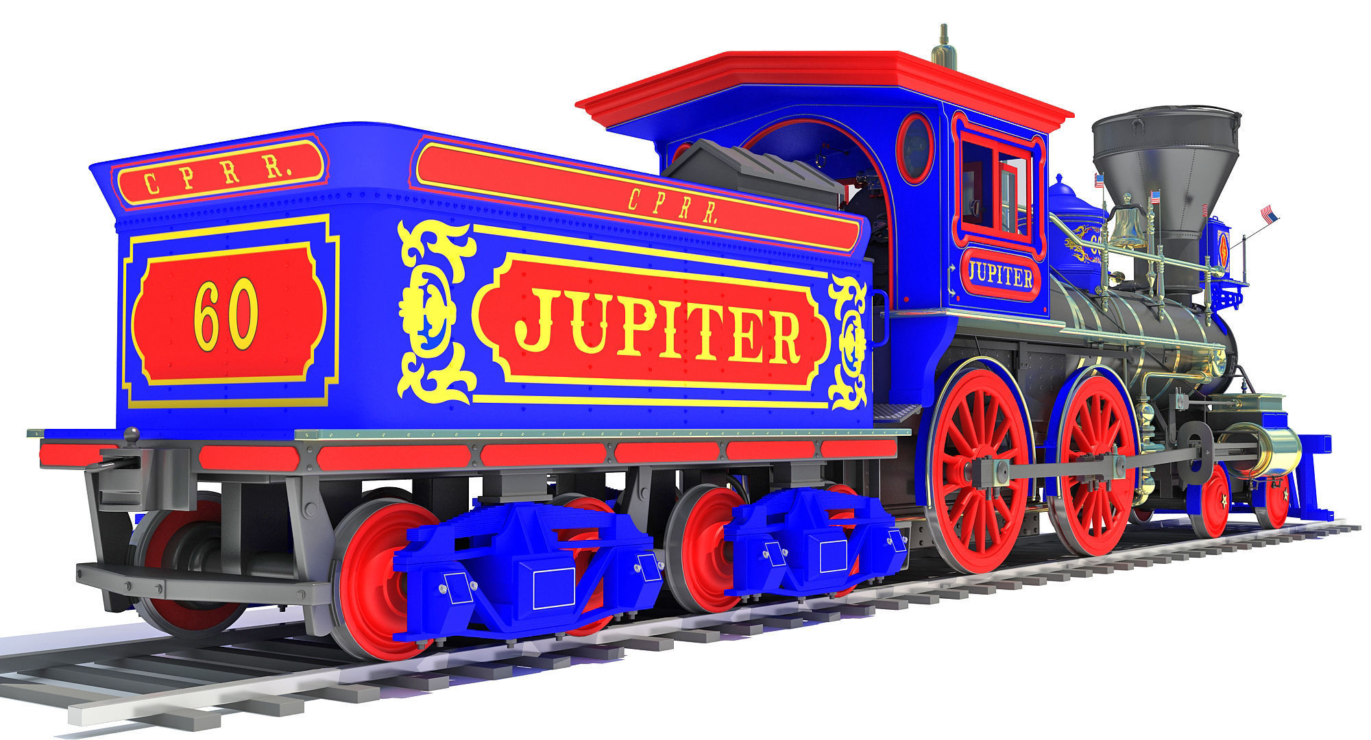Jupiter Steam Locomotive  3D model_8
