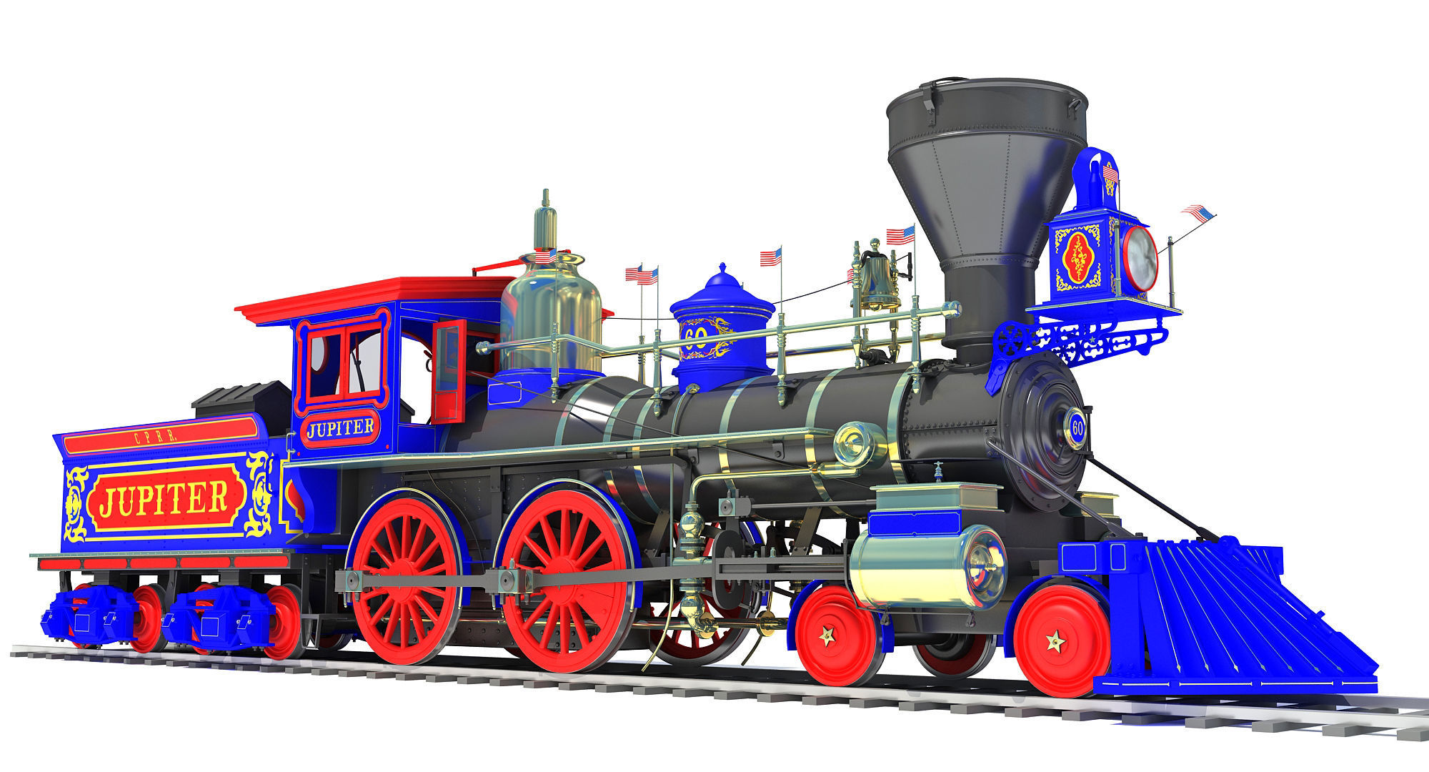 Jupiter Steam Locomotive  3D model_1