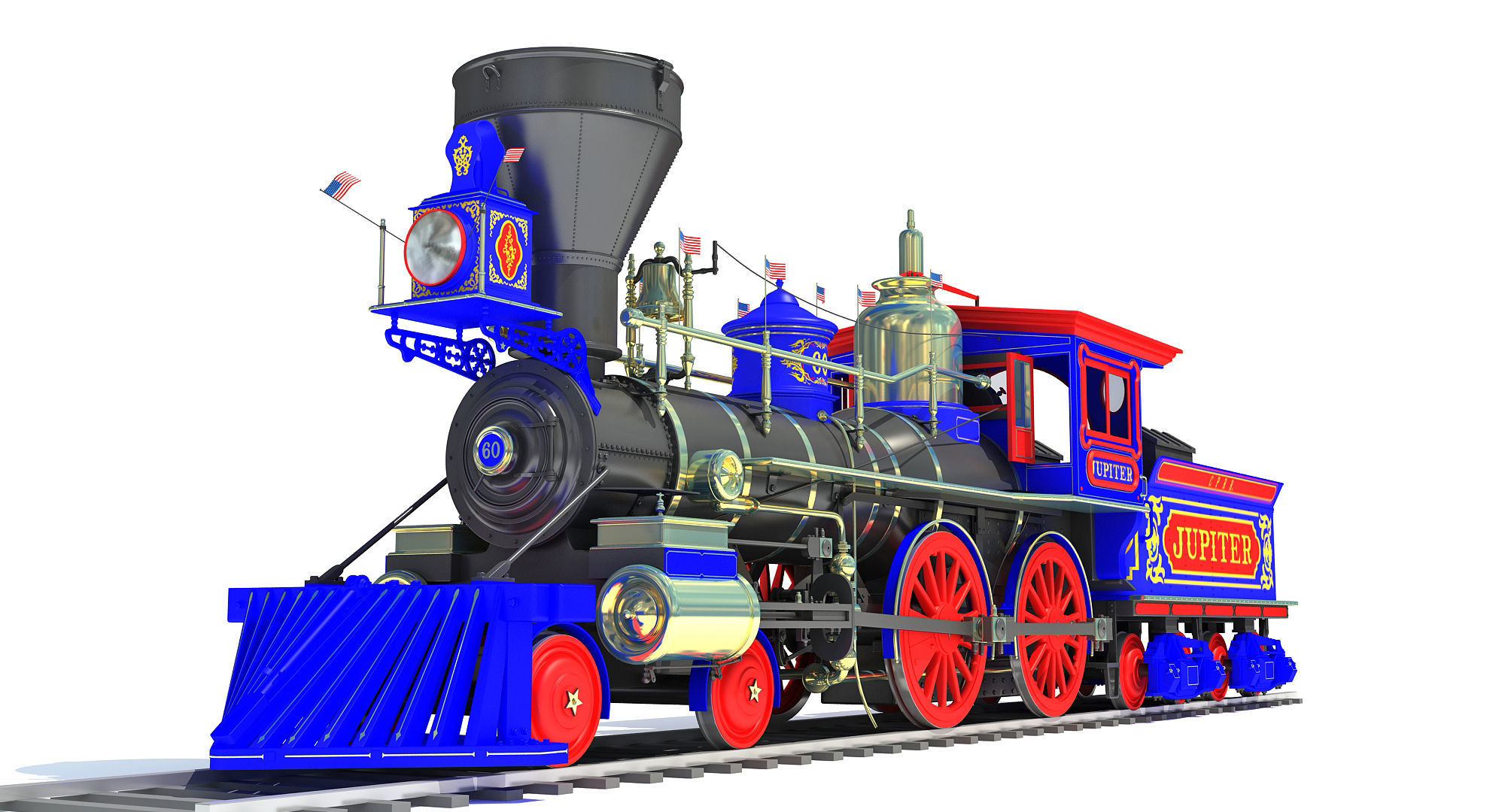Jupiter Steam Locomotive  3D model_3