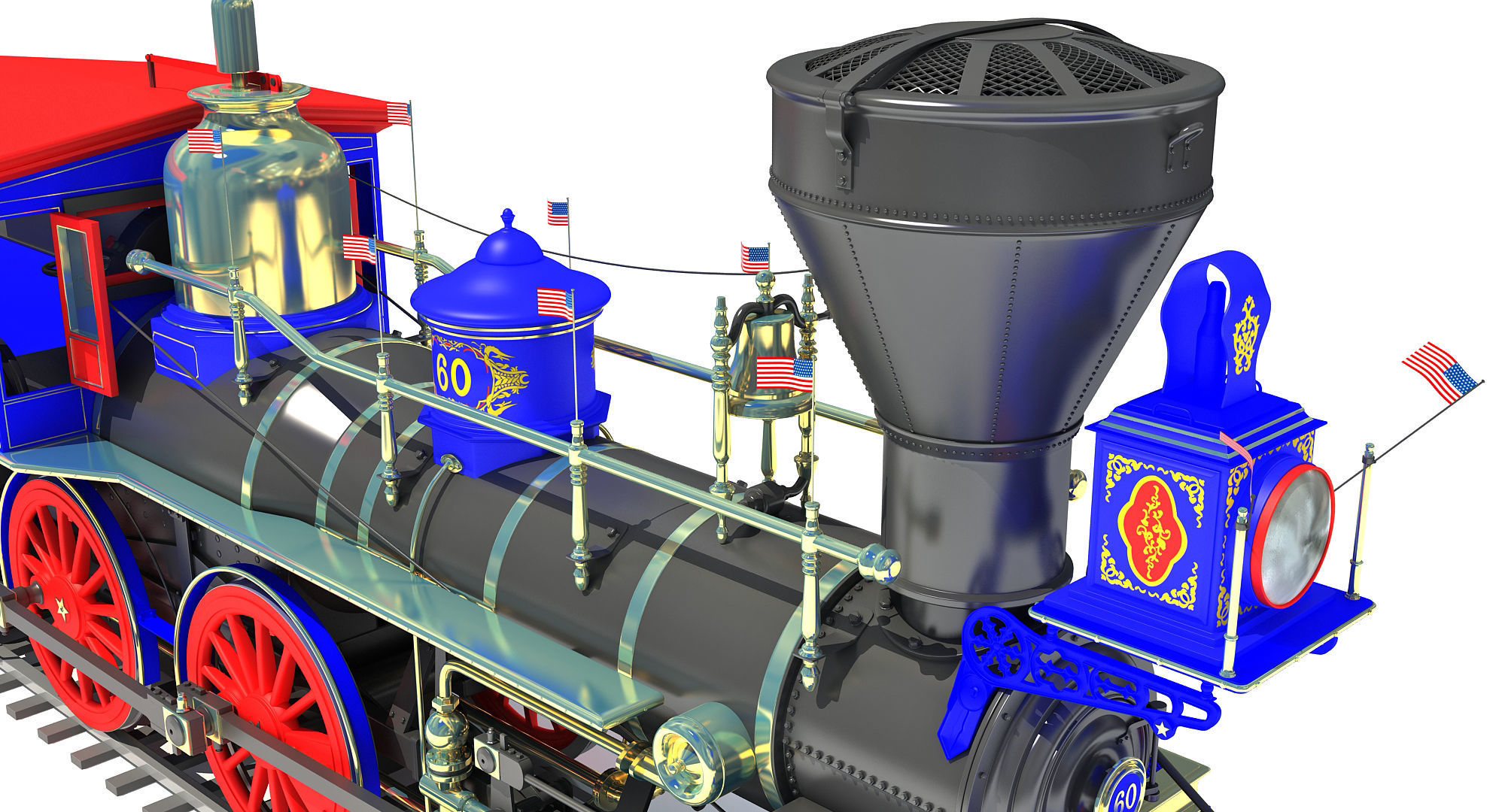 Jupiter Steam Locomotive  3D model_14