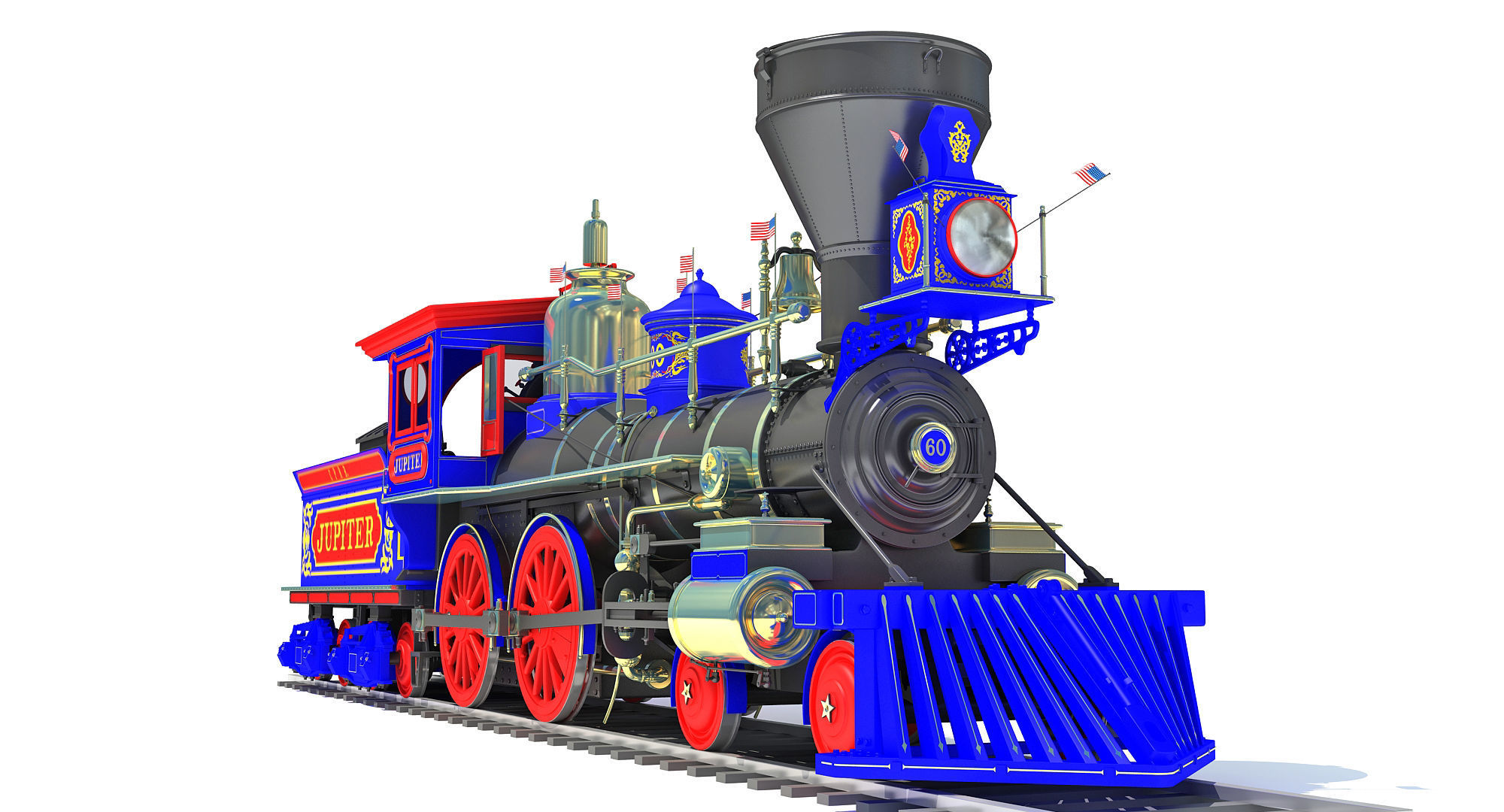 Jupiter Steam Locomotive  3D model_2