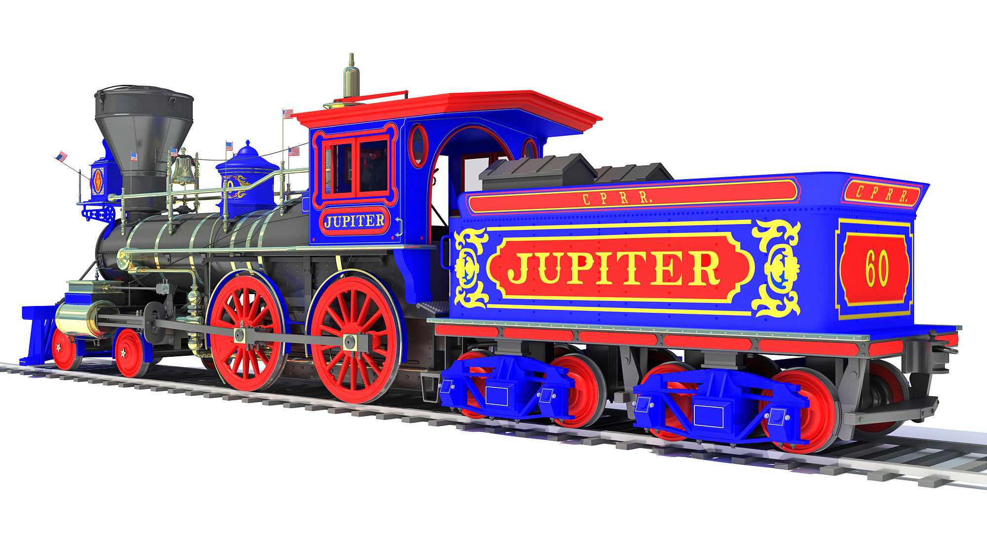 Jupiter Steam Locomotive  3D model_5