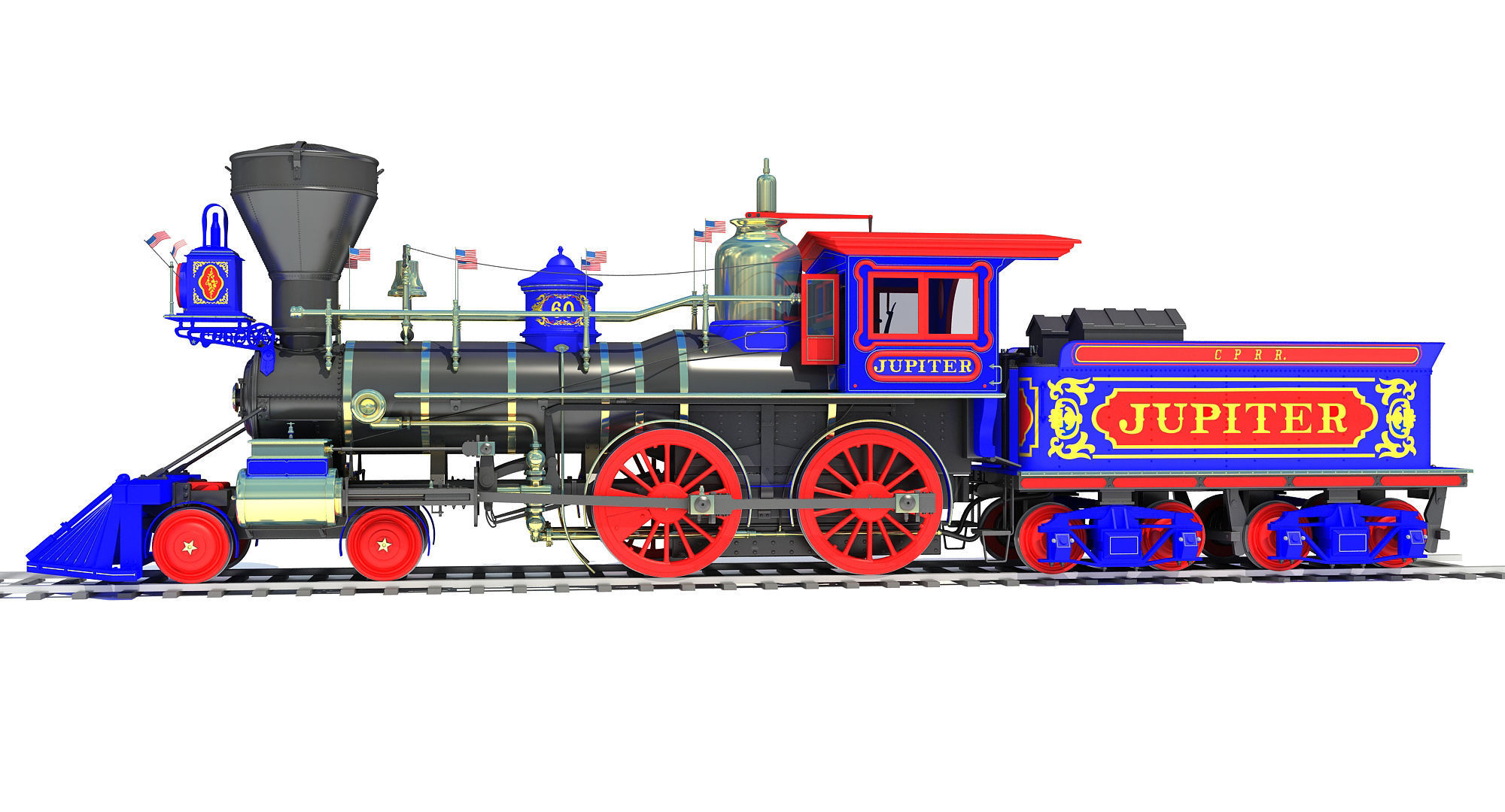 Jupiter Steam Locomotive  3D model_4