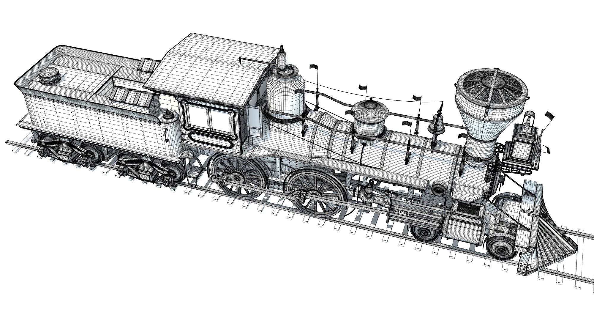 Jupiter Steam Locomotive  3D model_18