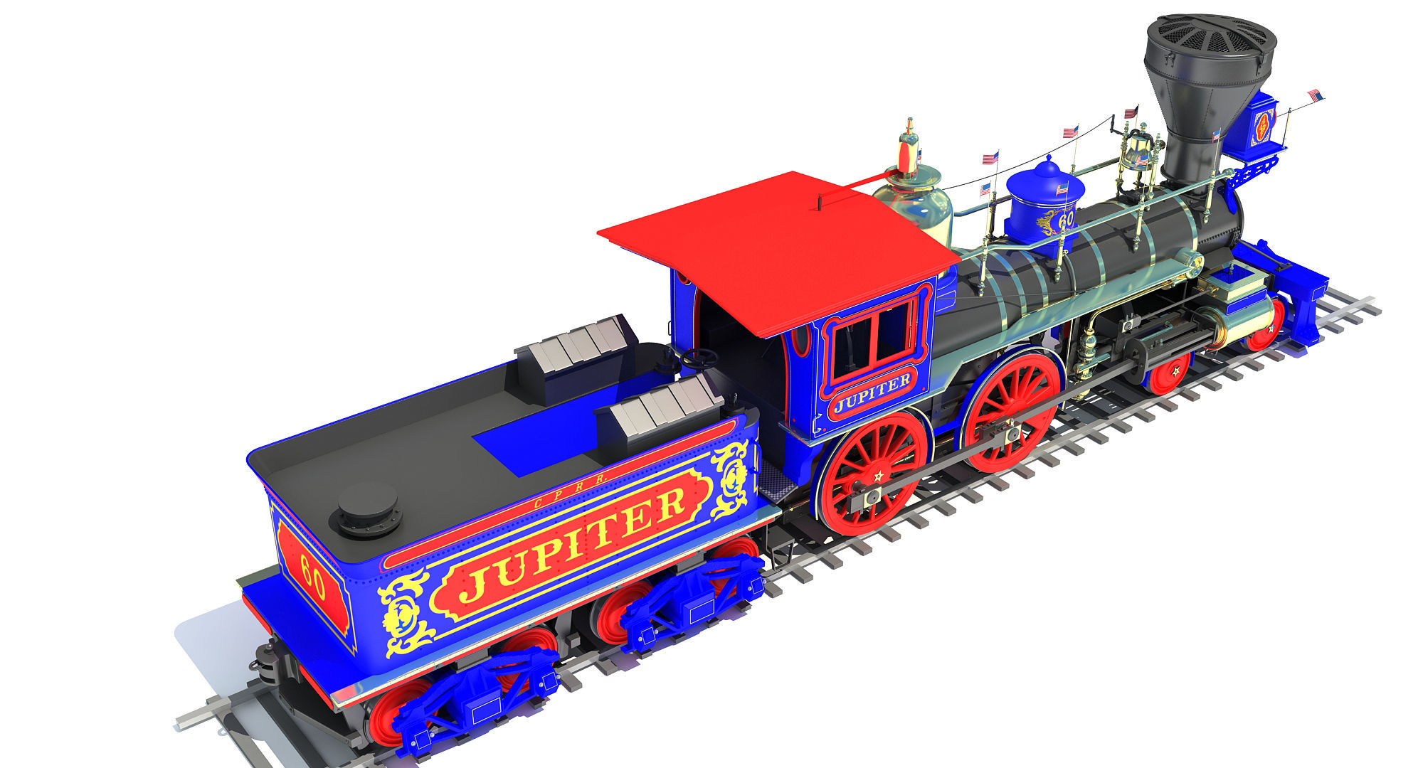 Jupiter Steam Locomotive  3D model_9