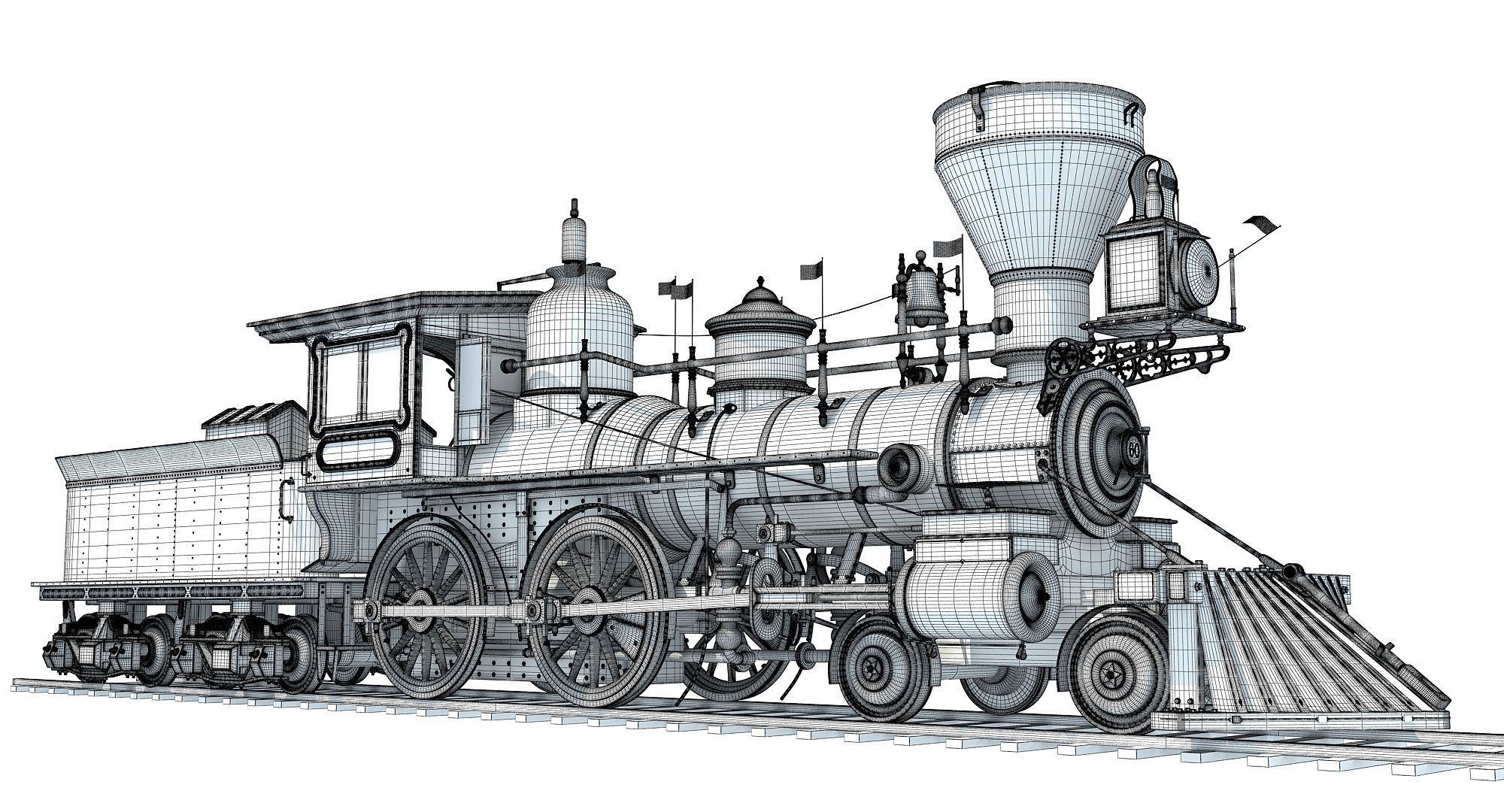 Jupiter Steam Locomotive  3D model_17