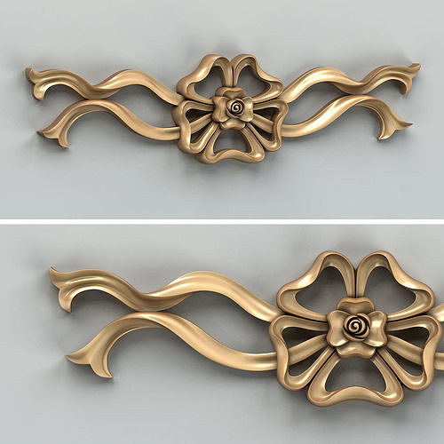 Carved decor horizontal 031 3D model