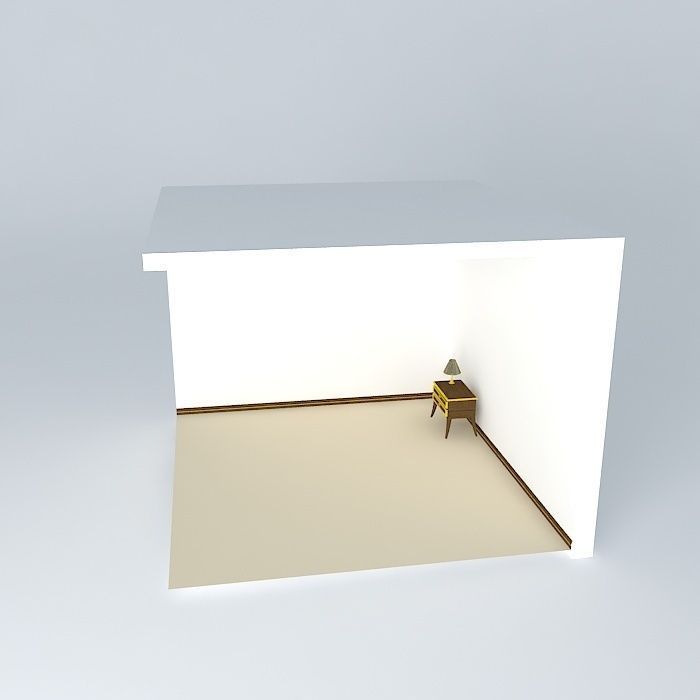 nightstand empty room with chair Free 3D model_2