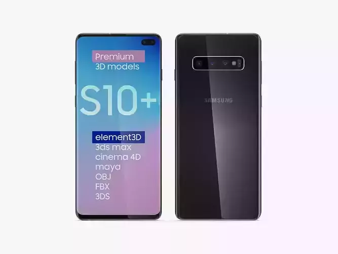 Samsung Galaxy S10 Plus Black 3D model