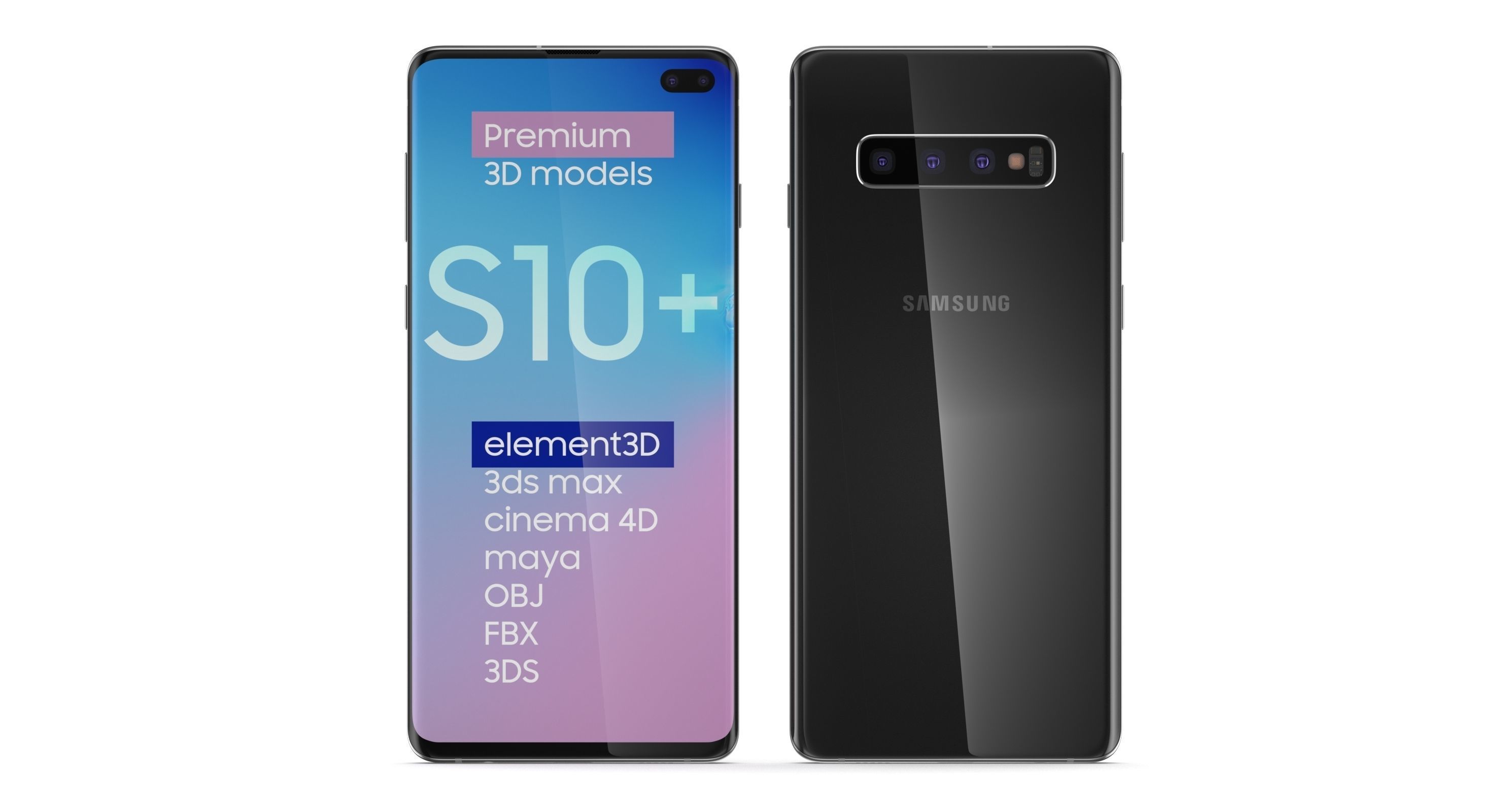 Samsung Galaxy S10 Plus Black 3D model_1