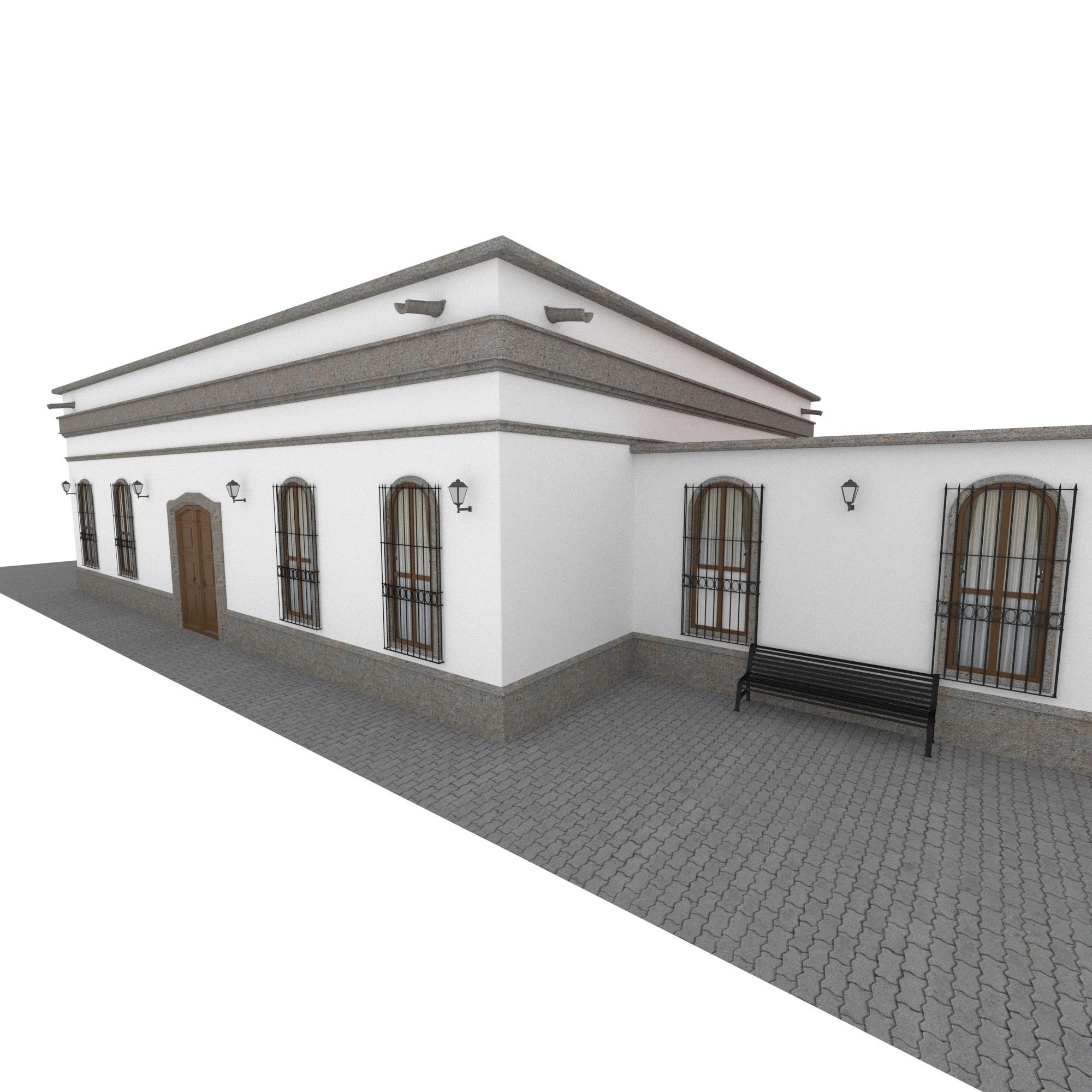 Traditional Mexican House Low-poly 3D model_6