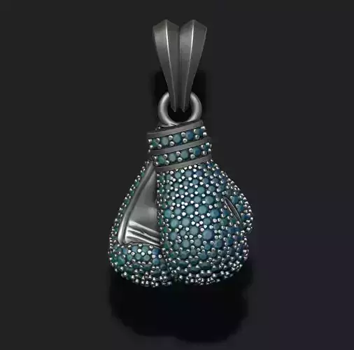 boxing gloves pendant with gems  3D print model