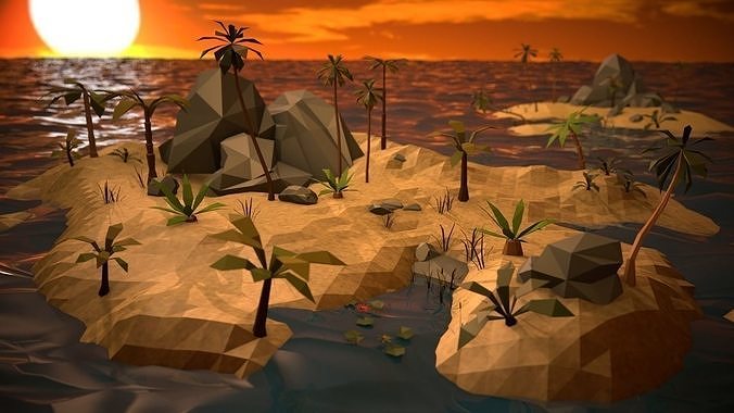 RT3D Lowpoly Environment Package Low-poly 3D model