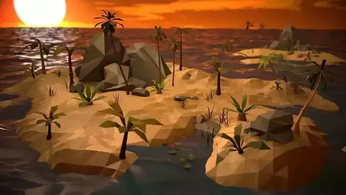 RT3D Lowpoly Environment Package Low-poly 3D model