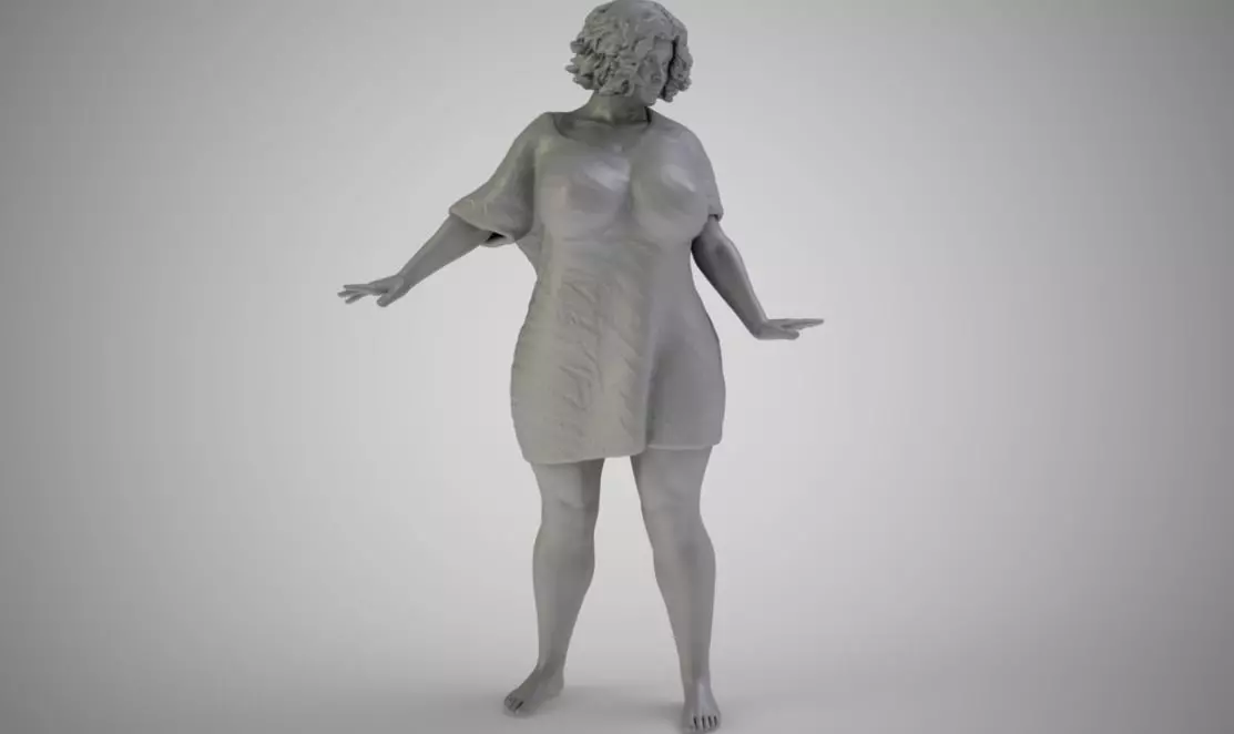 Fluffy Woman 3D print model_0