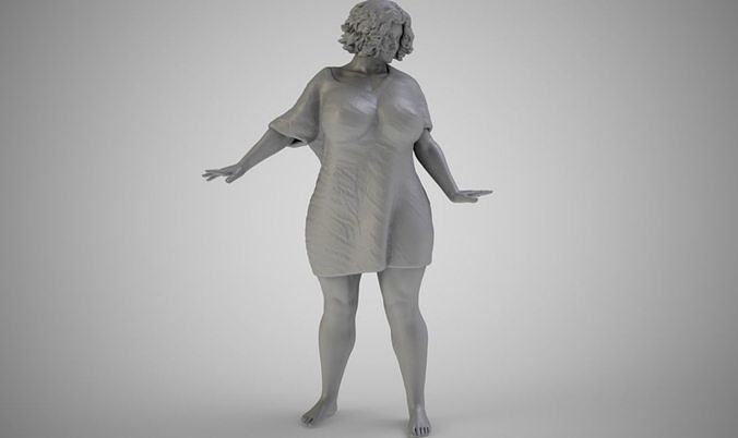 Fluffy Woman 3D print model