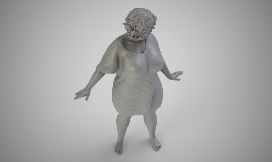 Fluffy Woman 3D print model_3