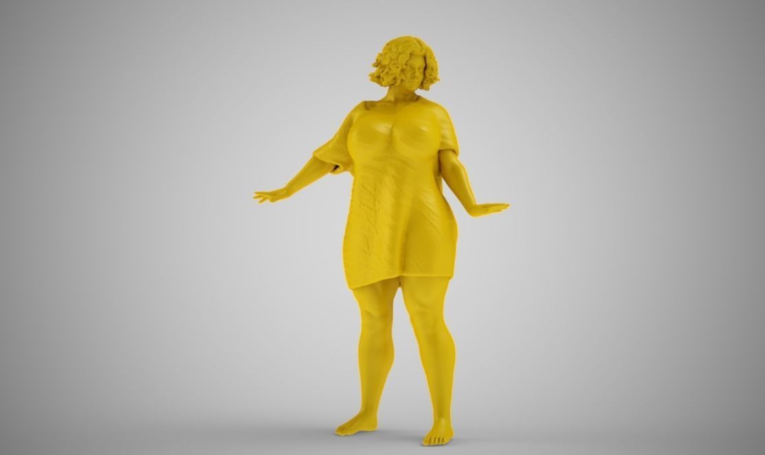 Fluffy Woman 3D print model_6