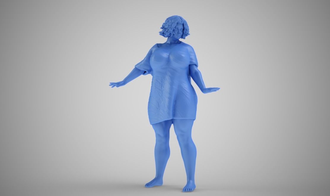 Fluffy Woman 3D print model_5