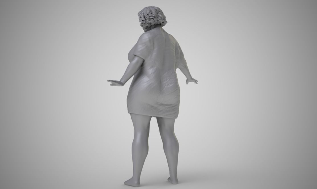 Fluffy Woman 3D print model_1