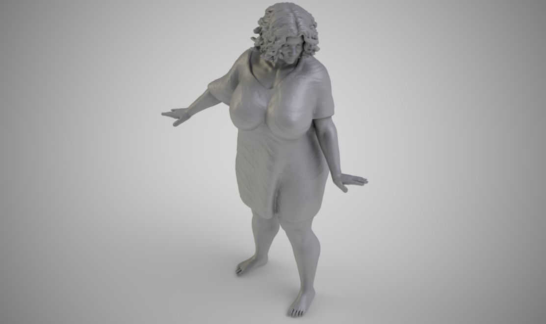 Fluffy Woman 3D print model_2