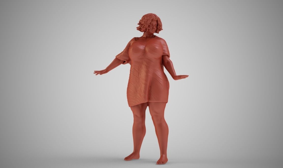 Fluffy Woman 3D print model_8