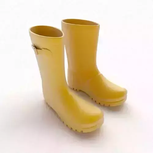 Yellow Wellington boots with buckles