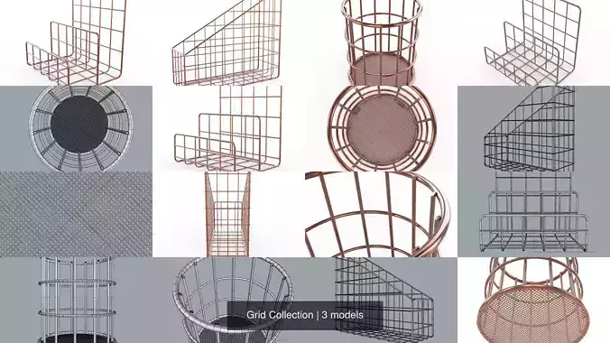 Grid Collection copper magazine rack