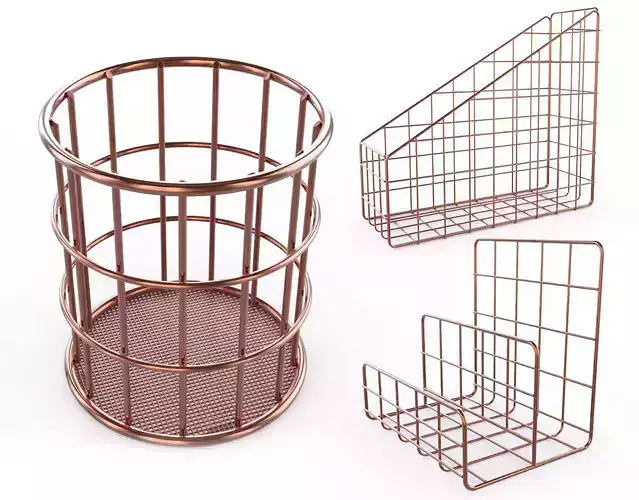 Grid Collection copper magazine rack 
