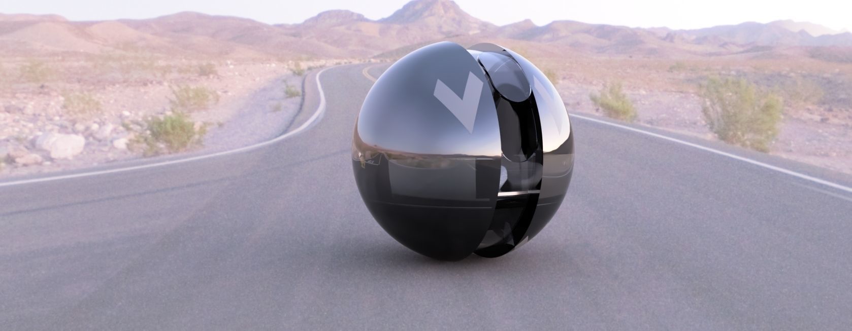 Sphere for possible future Transportation Low-poly 3D model_8