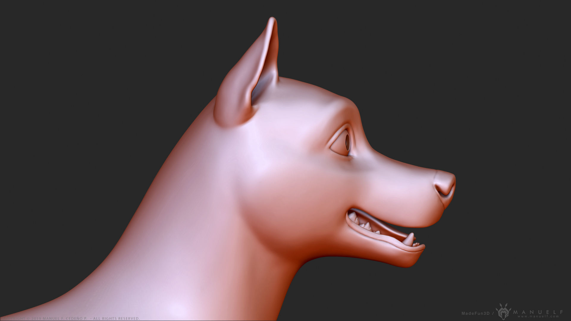 Stylized Cartoon Dog Low-poly 3D model_17