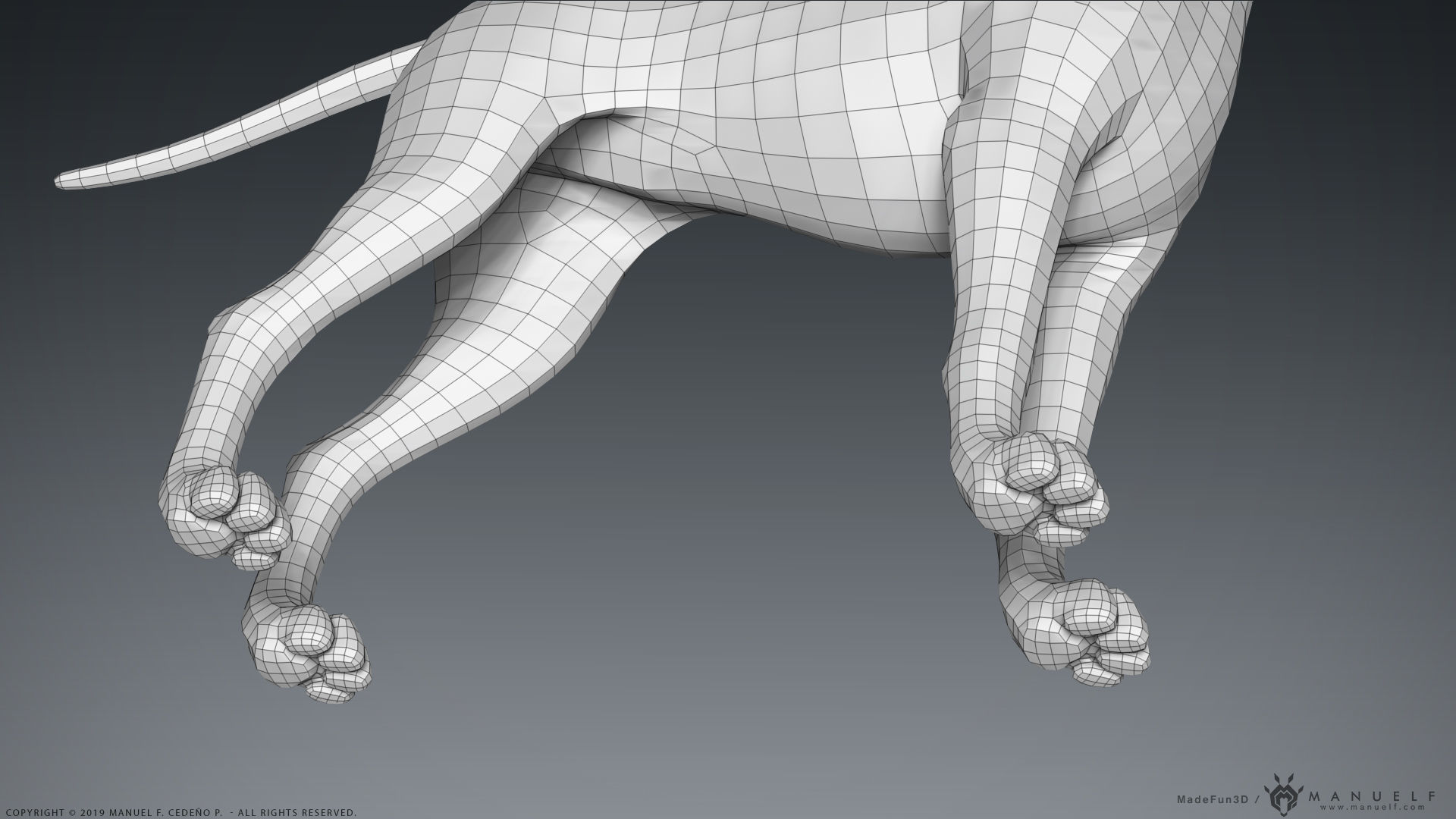 Stylized Cartoon Dog Low-poly 3D model_25
