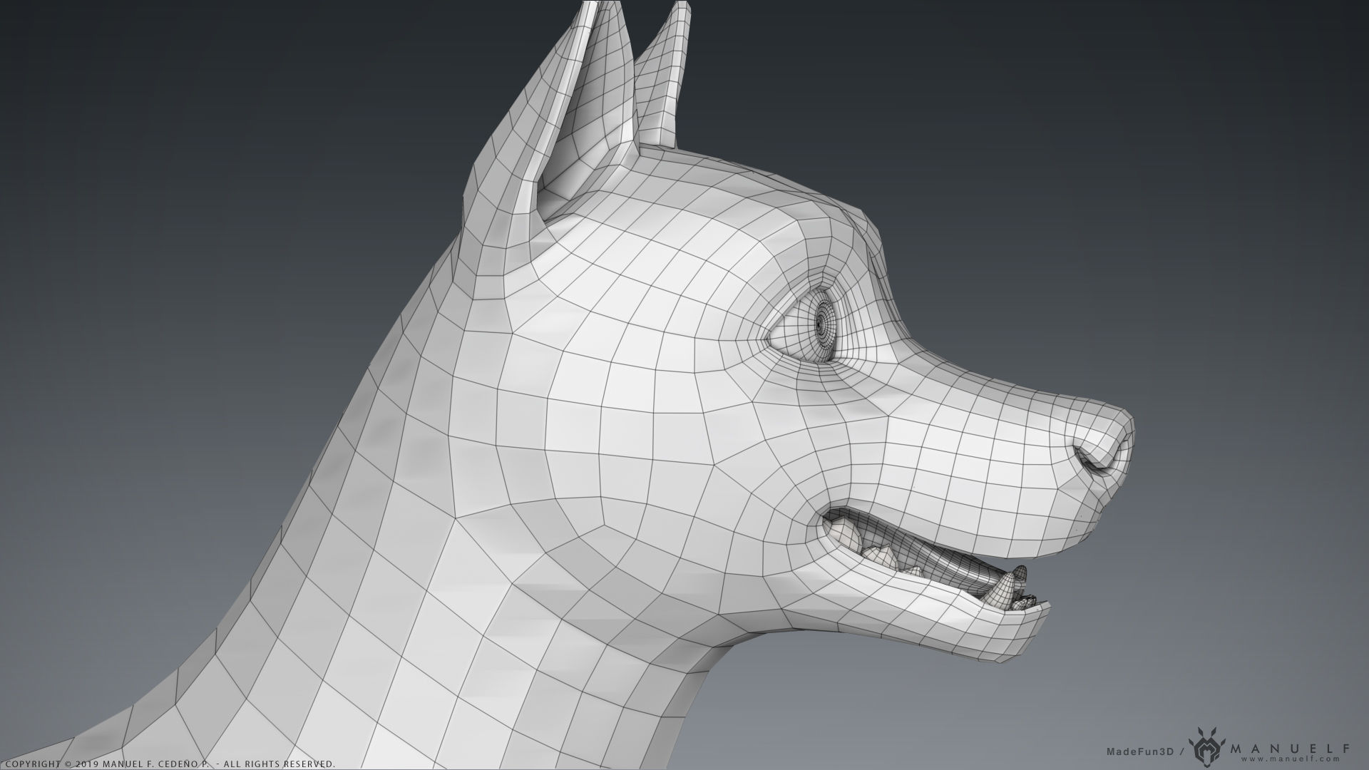 Stylized Cartoon Dog Low-poly 3D model_26