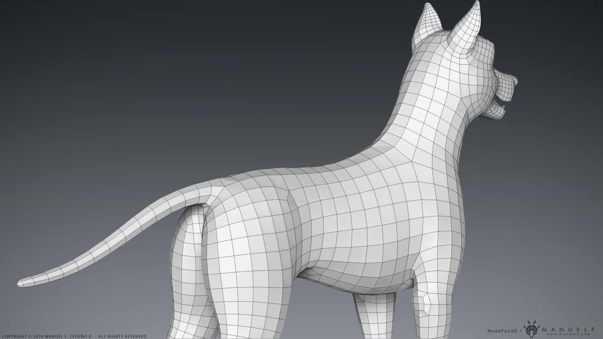 Stylized Cartoon Dog Low-poly 3D model_22