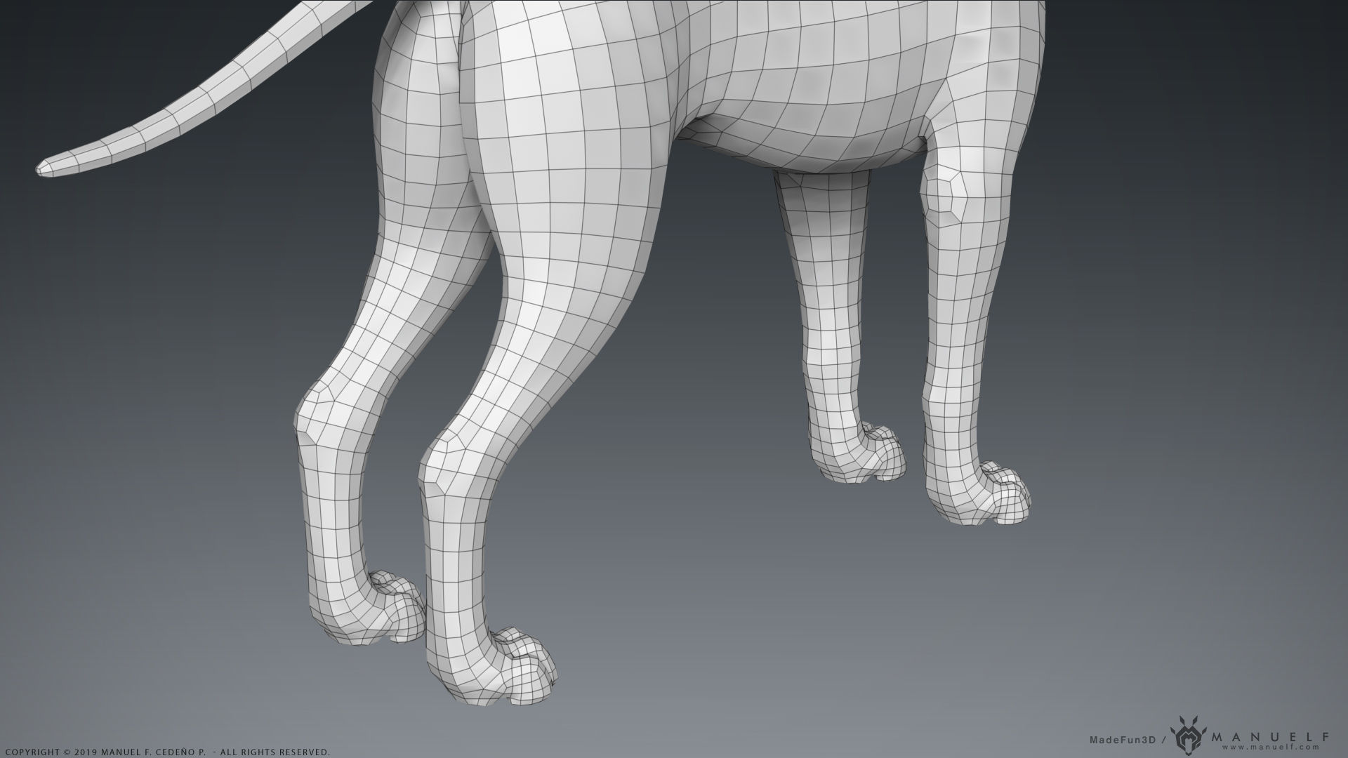 Stylized Cartoon Dog Low-poly 3D model_23