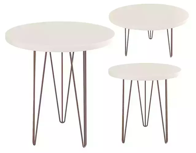 Evolution Collection round table with hairpin legs