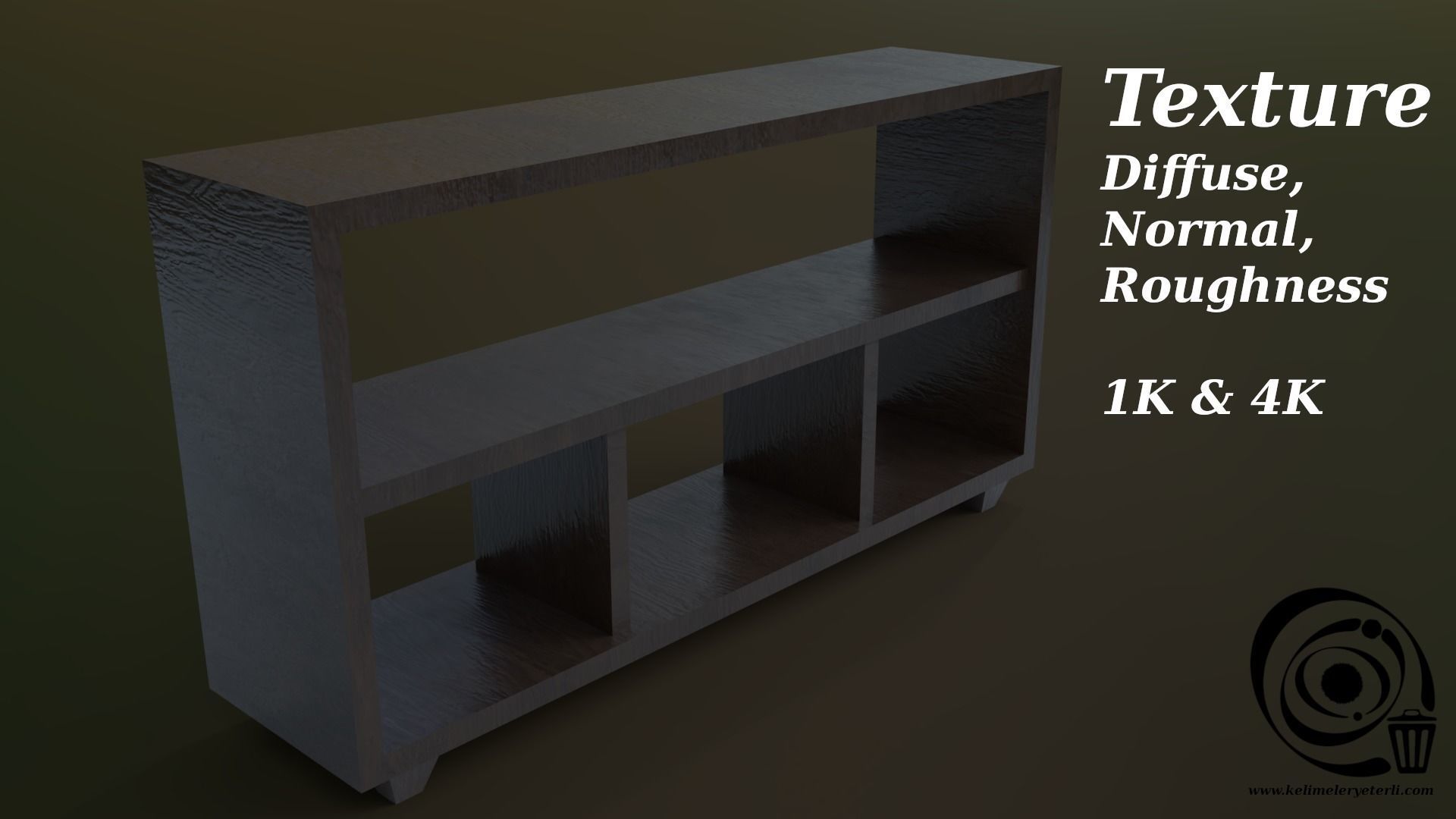 Console Table 01 Low-poly 3D model_2