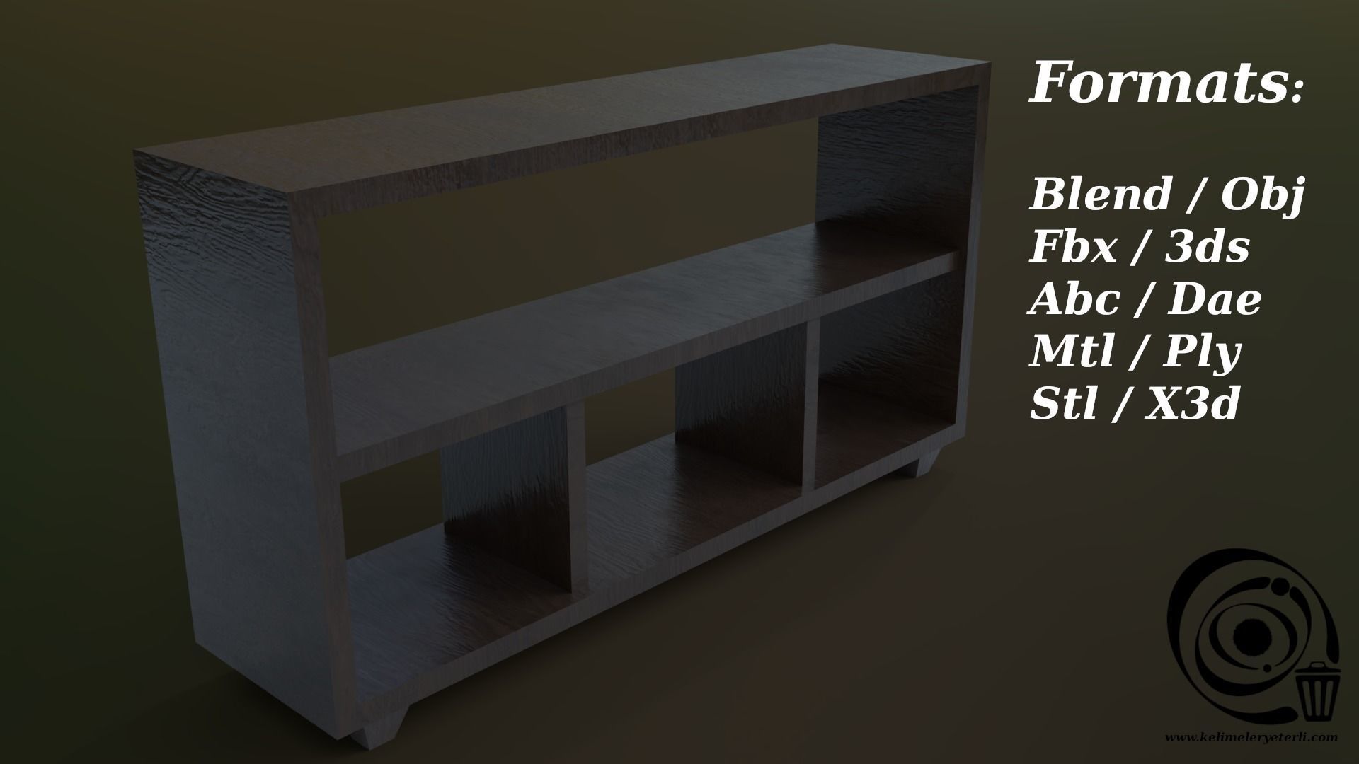 Console Table 01 Low-poly 3D model_4