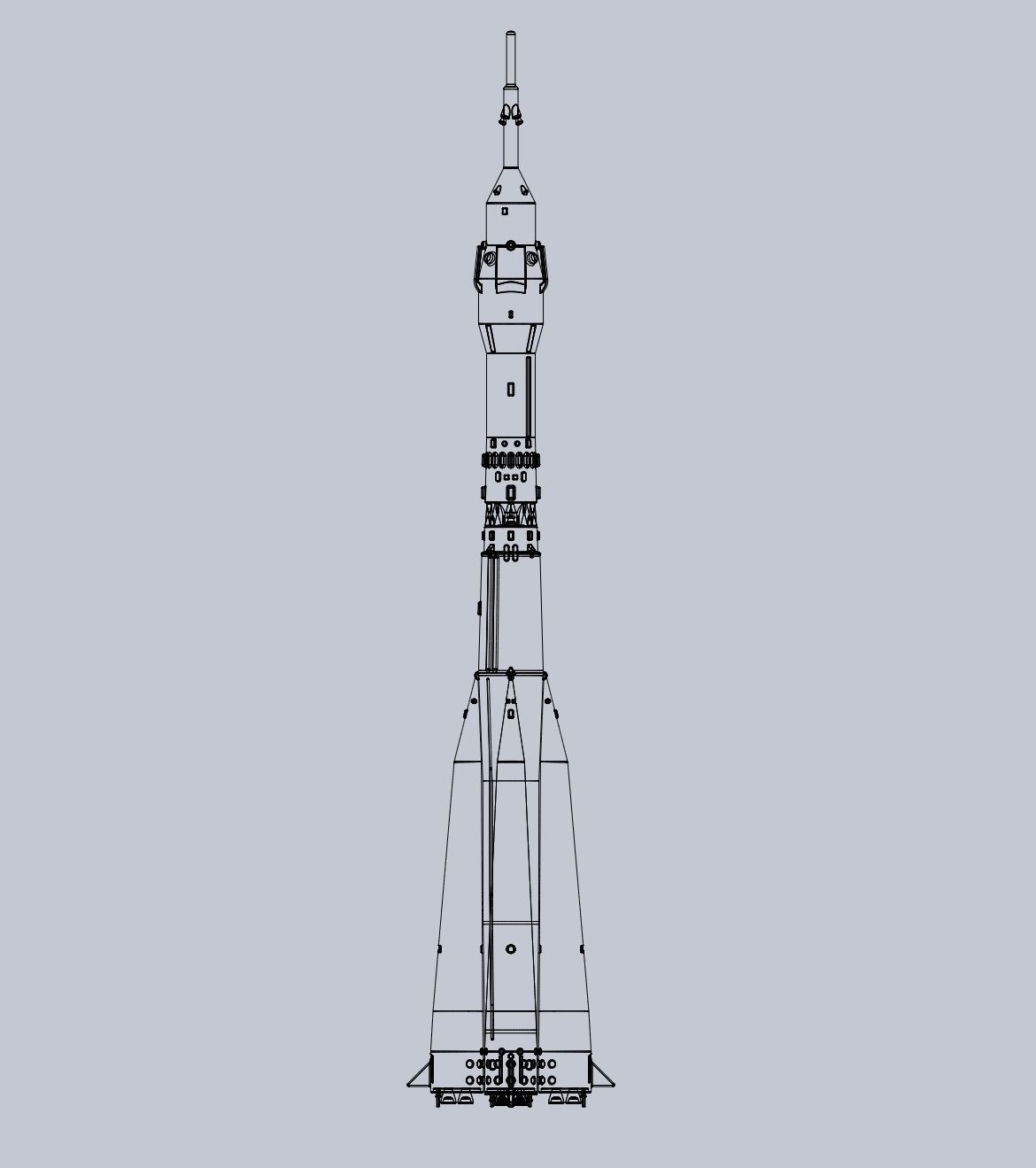 Soyuz Rocket Printable Model 3D print model_25