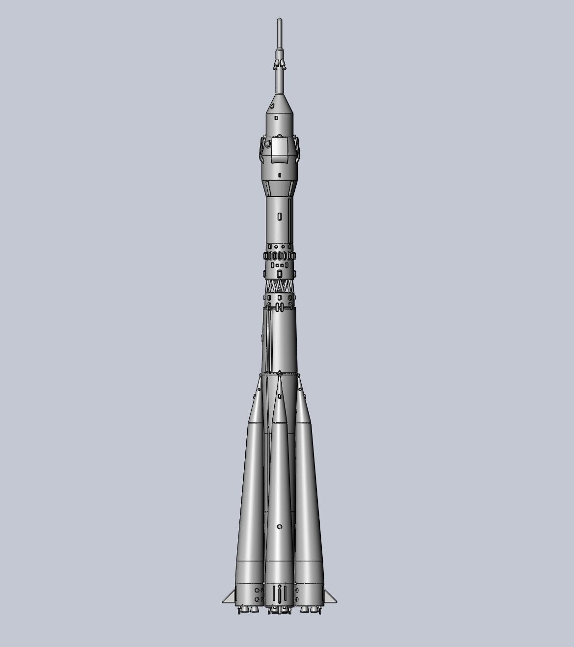 Soyuz Rocket Printable Model 3D print model_3