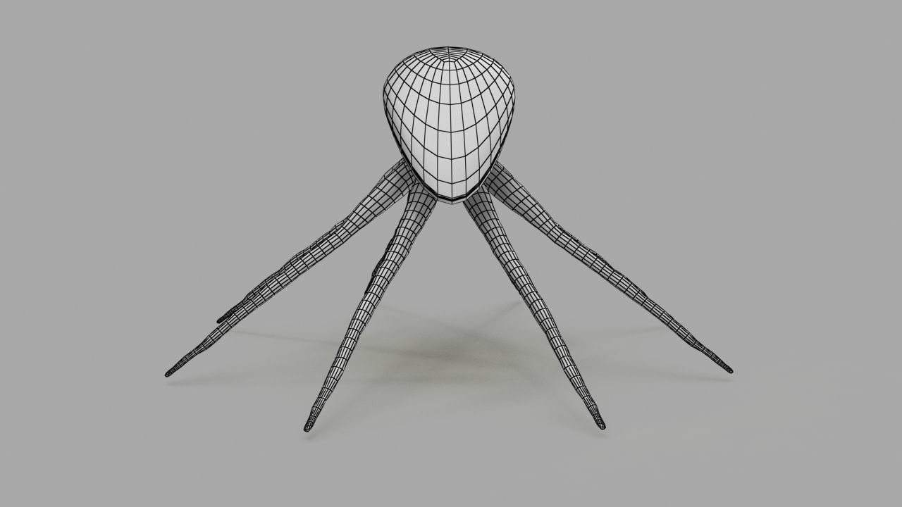 space octopus Low-poly 3D model_20