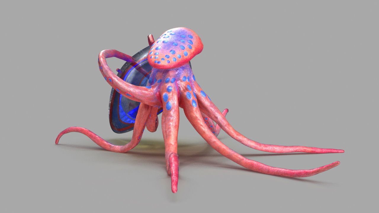 space octopus Low-poly 3D model_11