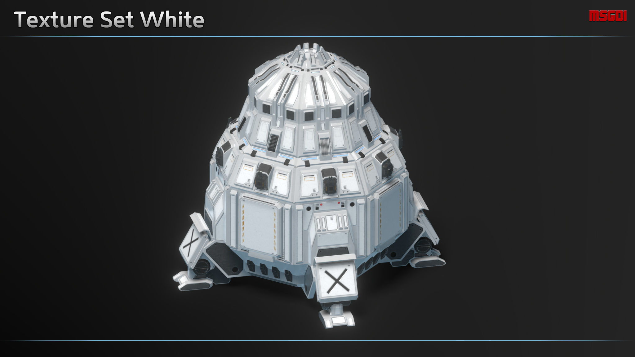 Scifi Dropship Icarus Low-poly 3D model_10