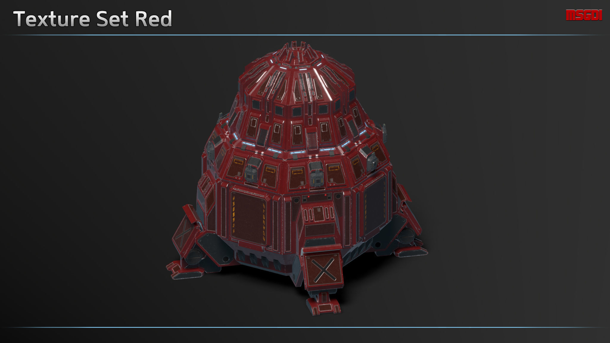 Scifi Dropship Icarus Low-poly 3D model_9