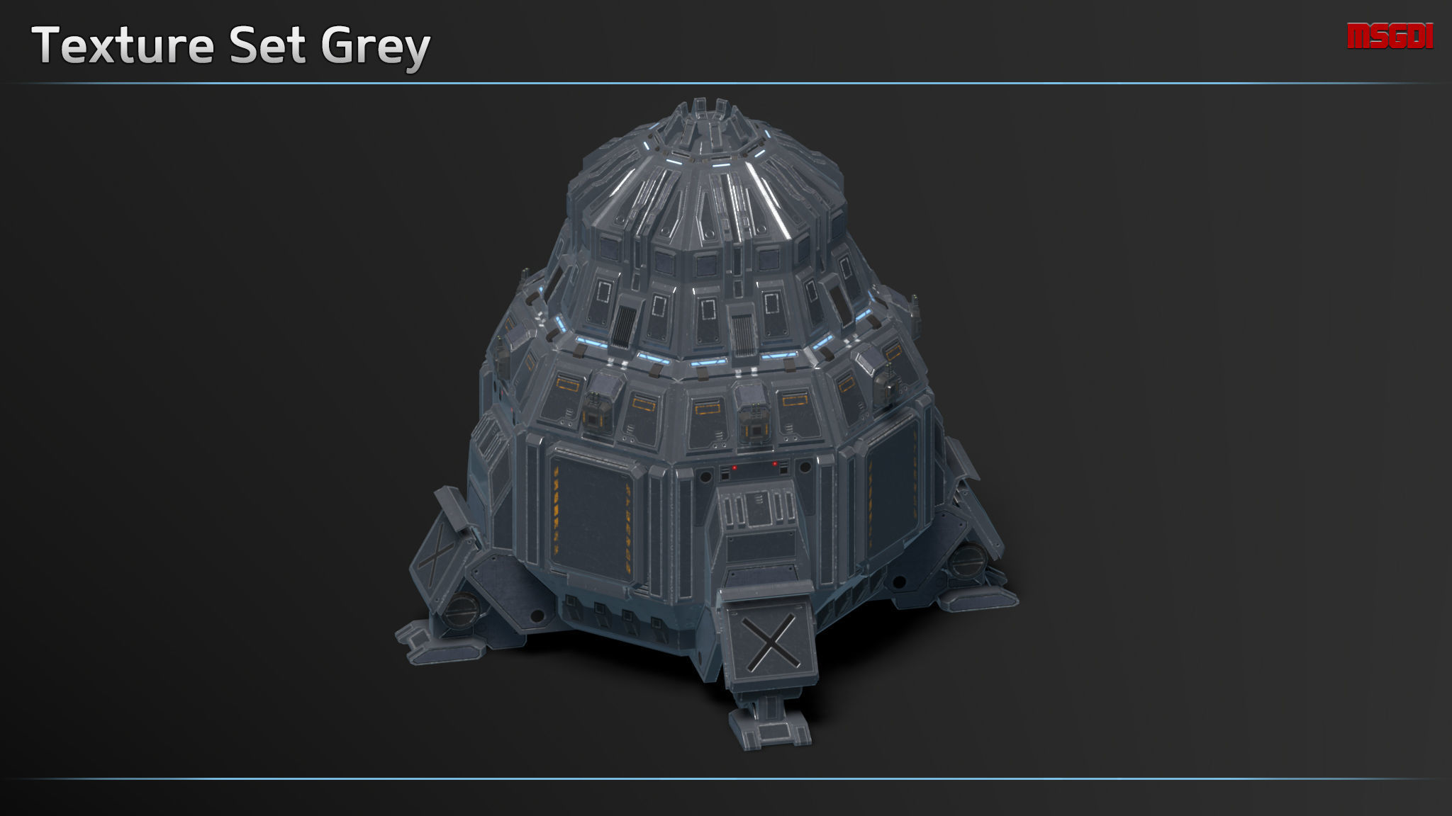 Scifi Dropship Icarus Low-poly 3D model_8