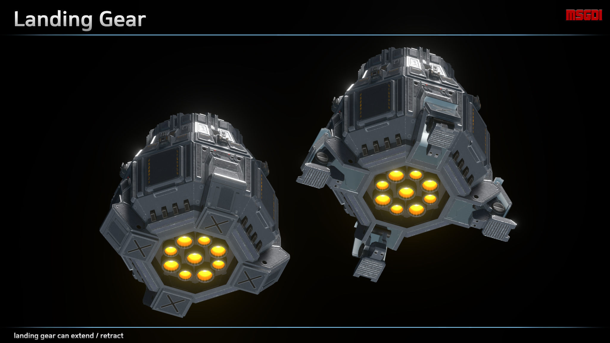 Scifi Dropship Icarus Low-poly 3D model_3