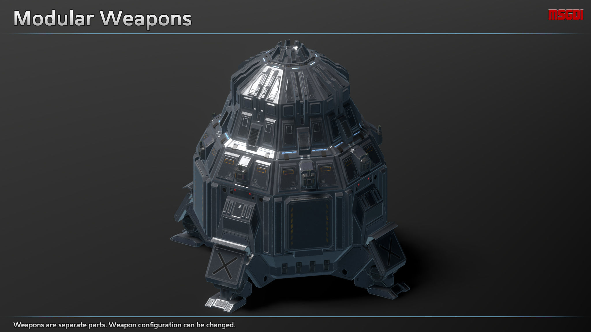 Scifi Dropship Icarus Low-poly 3D model_4