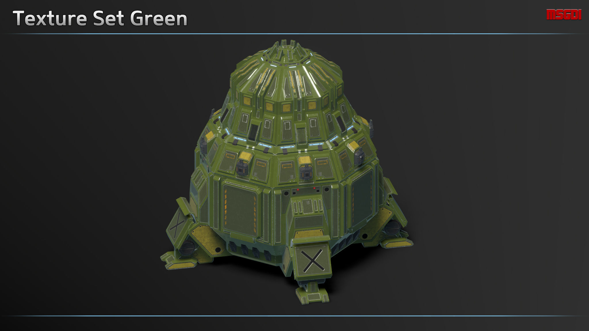 Scifi Dropship Icarus Low-poly 3D model_7