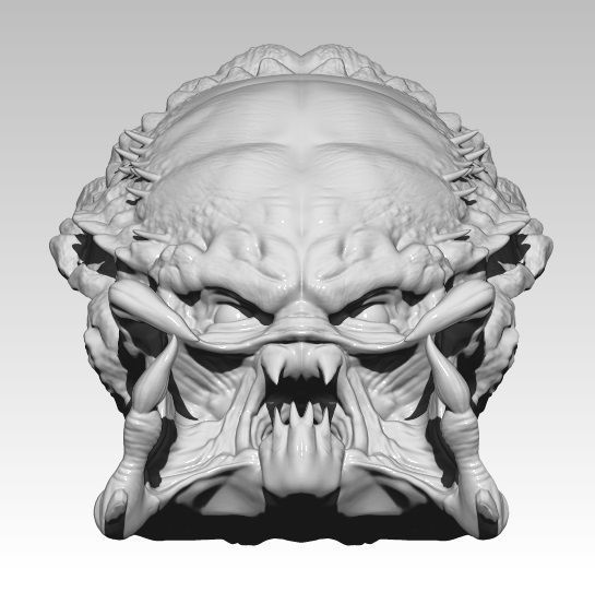 Detailed Monster Head  3D print model_2